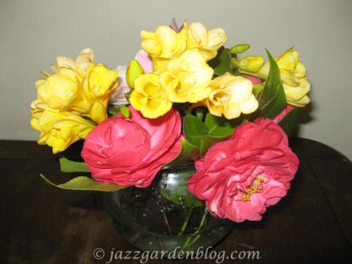 freesia and camelia